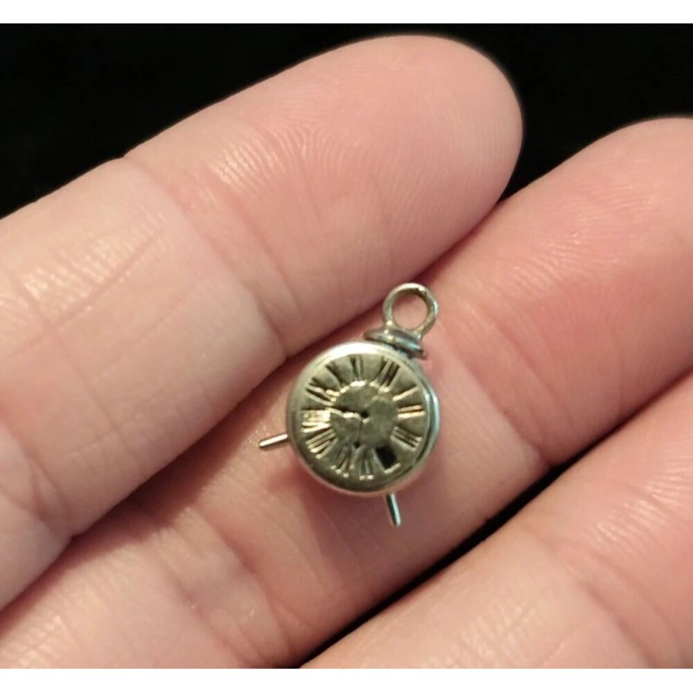 Sterling silver alarm clock charm